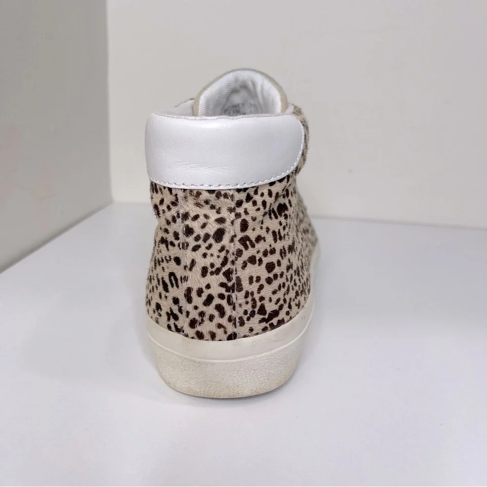 Madewell Sidewalk High-Top Sneakers in Spotted Calf Hair leopard print